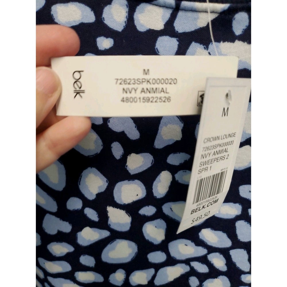 Crown & Ivy Lounge Navy Animal Pattern Oversized Sweatshirt Med NWT - Picture 4 of 10